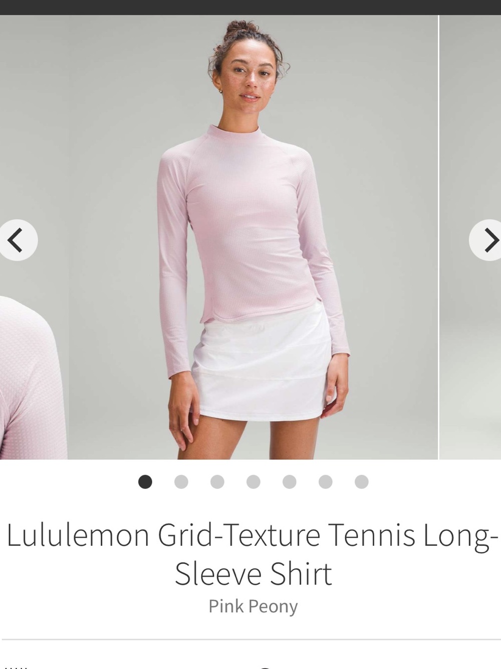 Lululemon Grid-Texture Tennis Long-Sleeve Shirt. Pink Peony. Size M. EUC